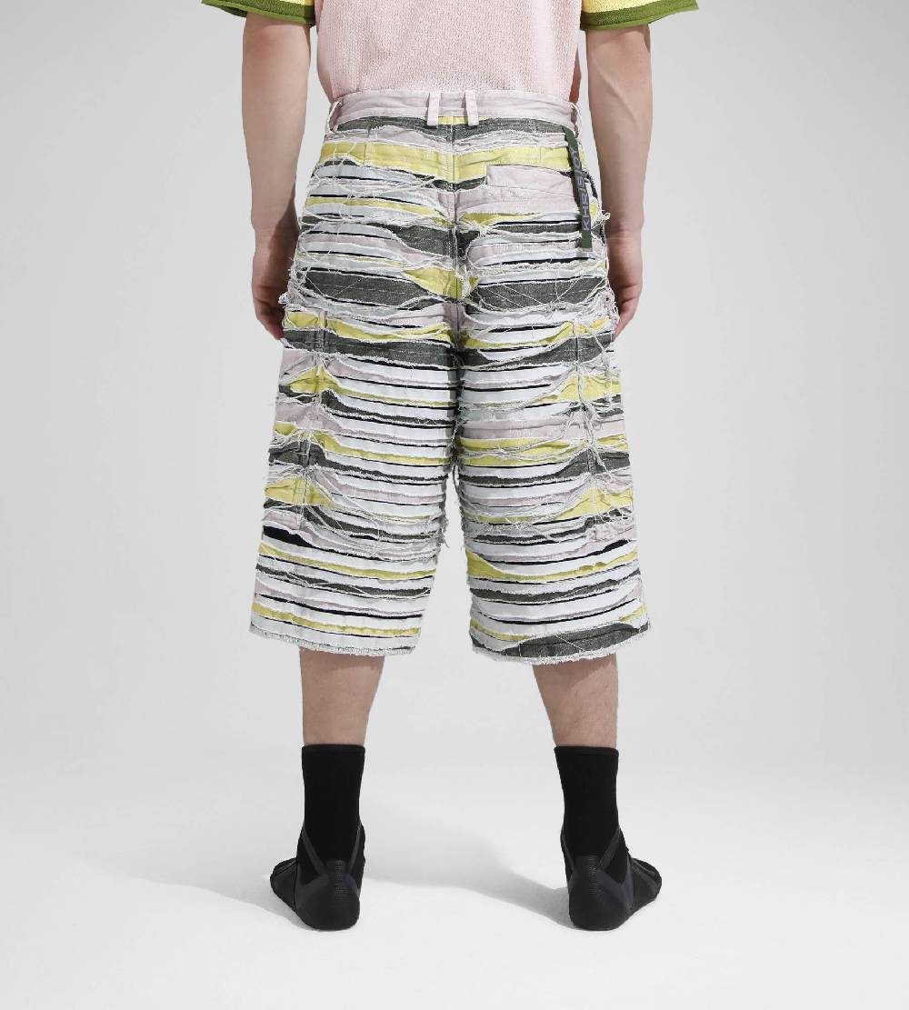 Khrisjoy LONG SHORTS DENIM STRIPES MULTICOLOR DENIM