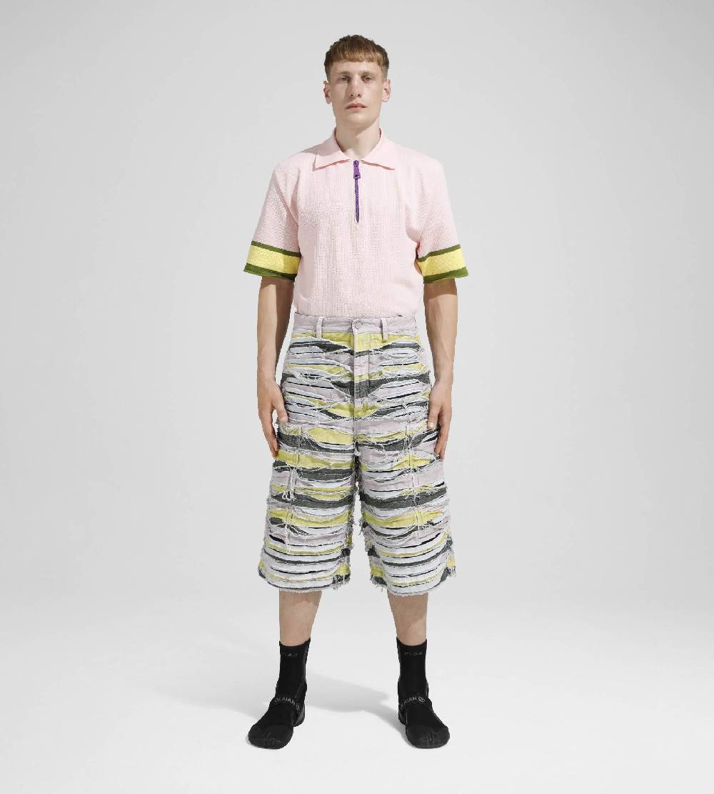 Khrisjoy LONG SHORTS DENIM STRIPES MULTICOLOR DENIM