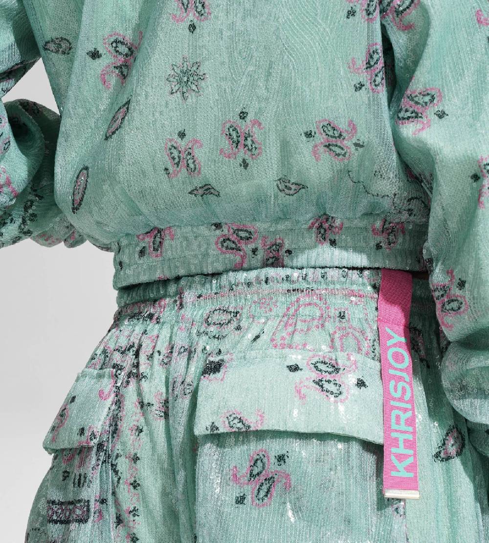 Khrisjoy PANTS MULTIPOCKET PAILLETTES BANDANA AFTER EIGHT