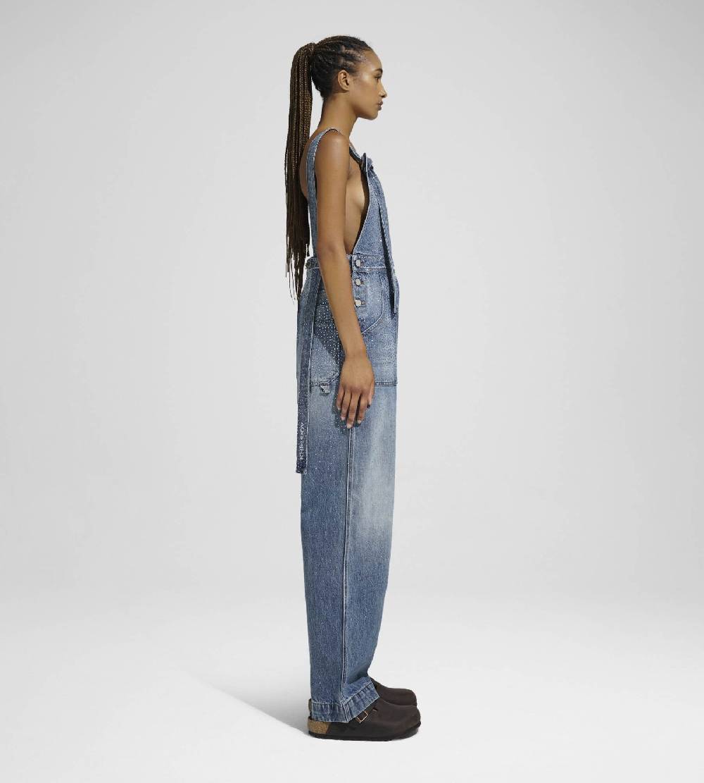 Khrisjoy SALOPETTE DENIM STRASS MEDIUM DENIM MULTICOLOR