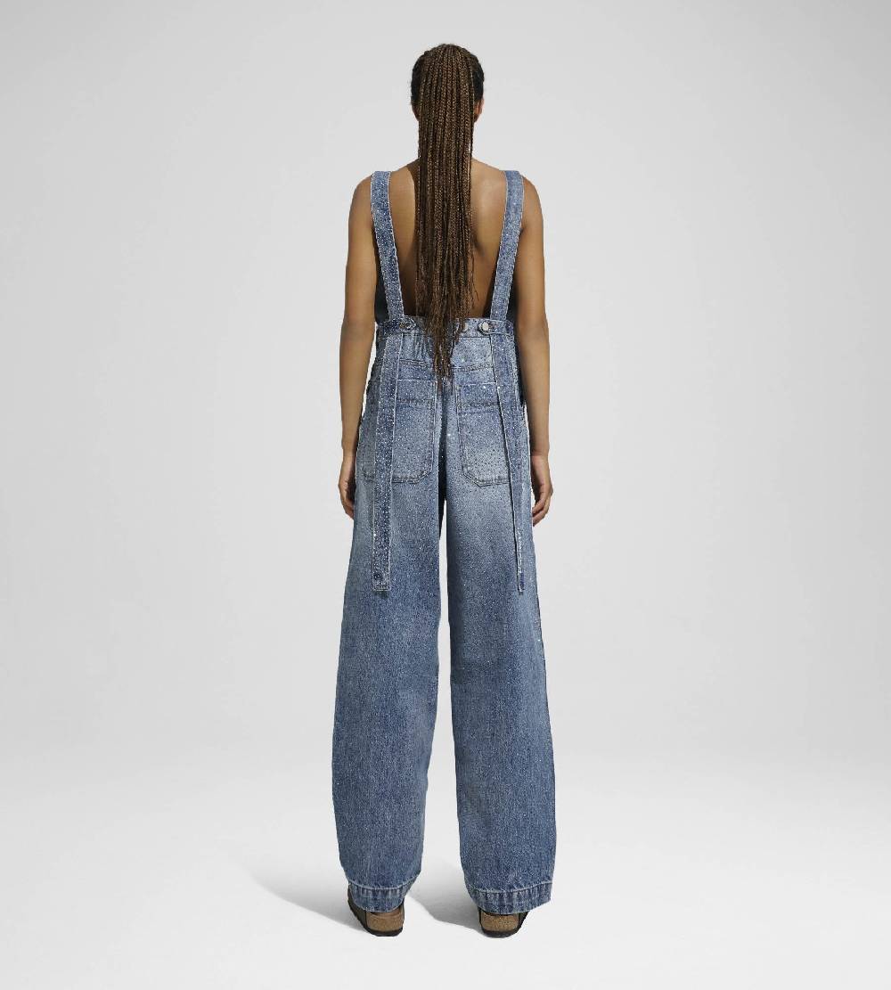 Khrisjoy SALOPETTE DENIM STRASS MEDIUM DENIM MULTICOLOR