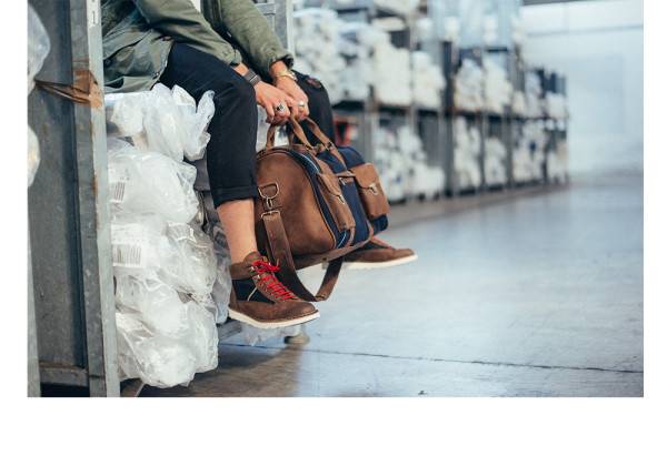 Kjøre Project Leather / Denim 25 Oz Travel Bag