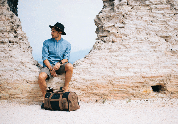 Kjøre Project Leather / Denim Boucanier Travel Bag