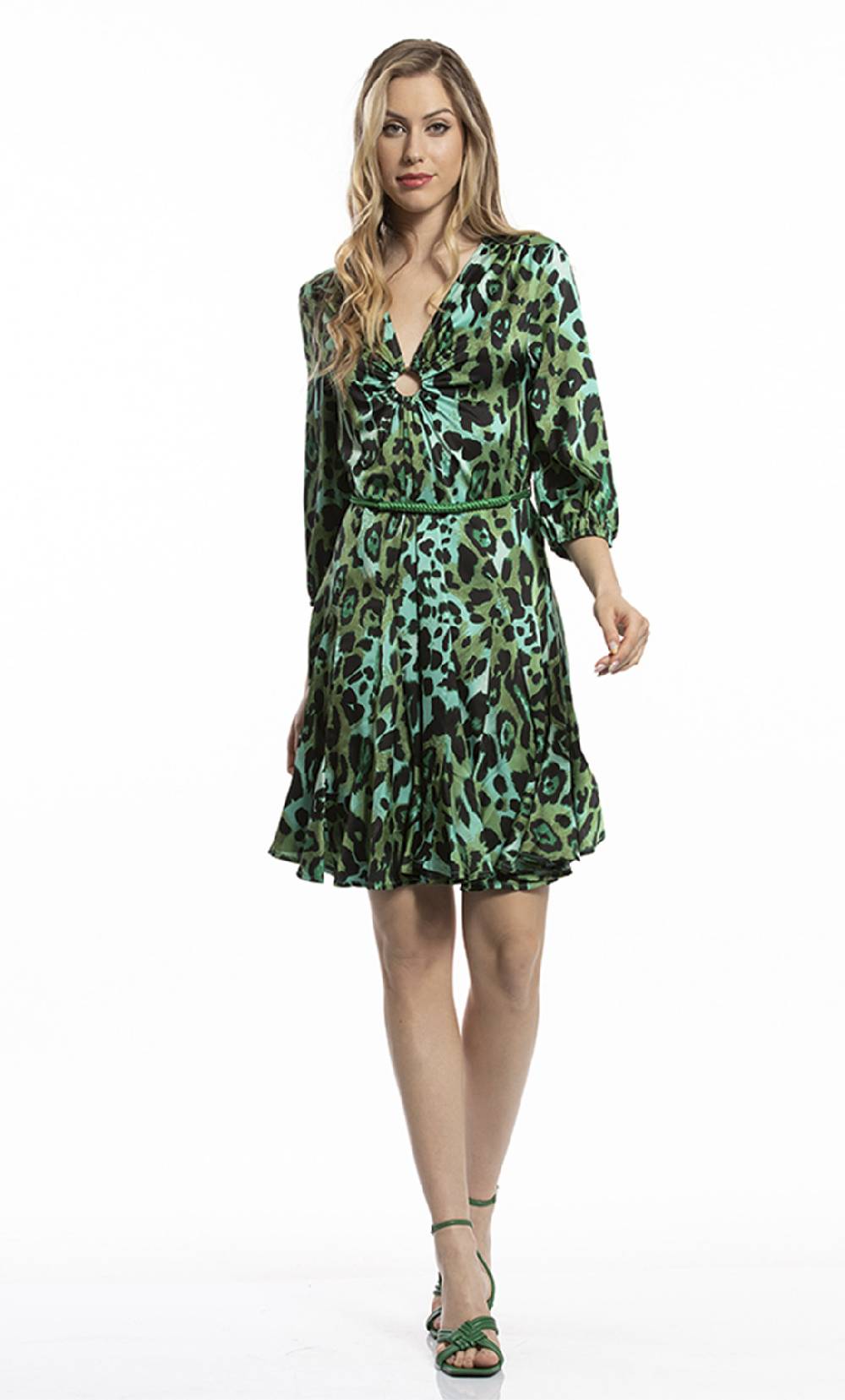 Koralline ABITO IN STAMPA ANIMALIER CON ANELLO METALLICO