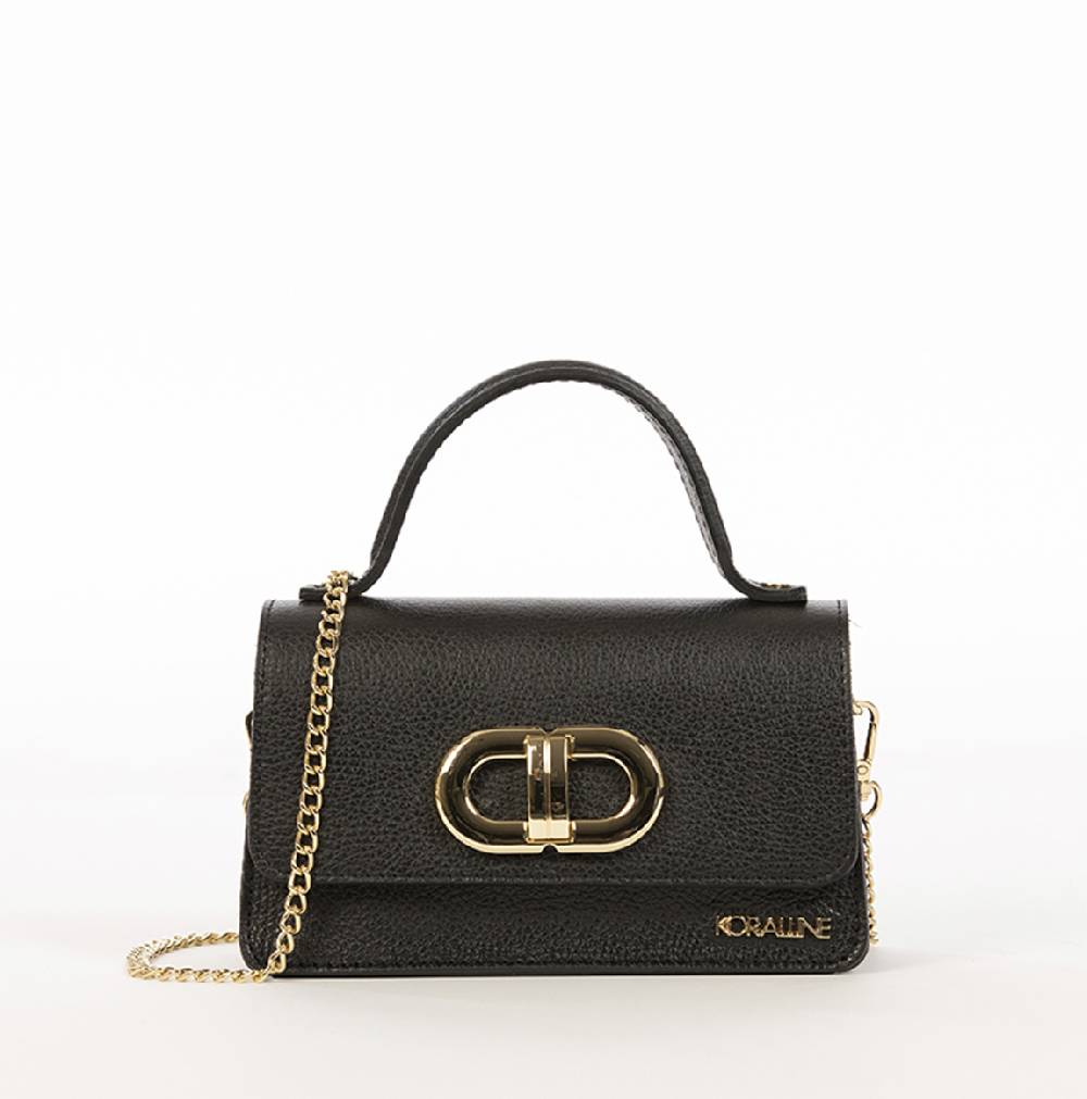 Koralline BORSA A MANO IN PELLE CON FIBBIA IN METALLO