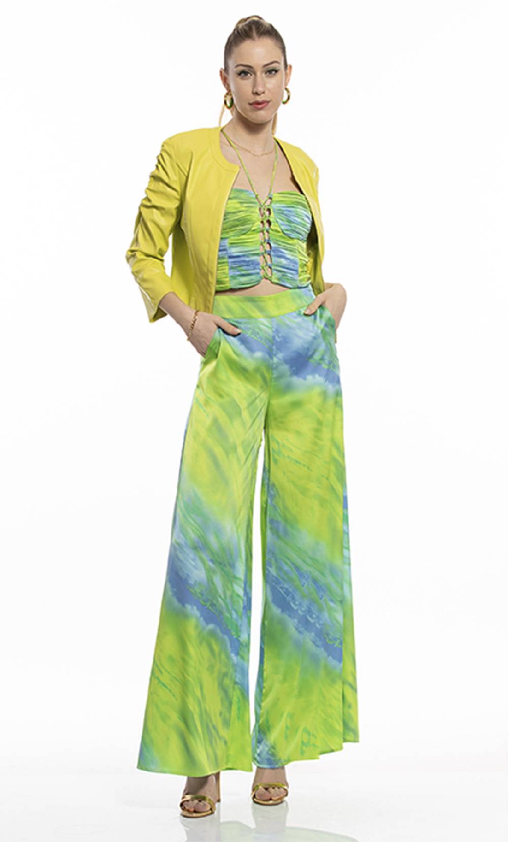 Koralline GIACCHINO IN ECOPELLE CON MANICA ARRICCIATA