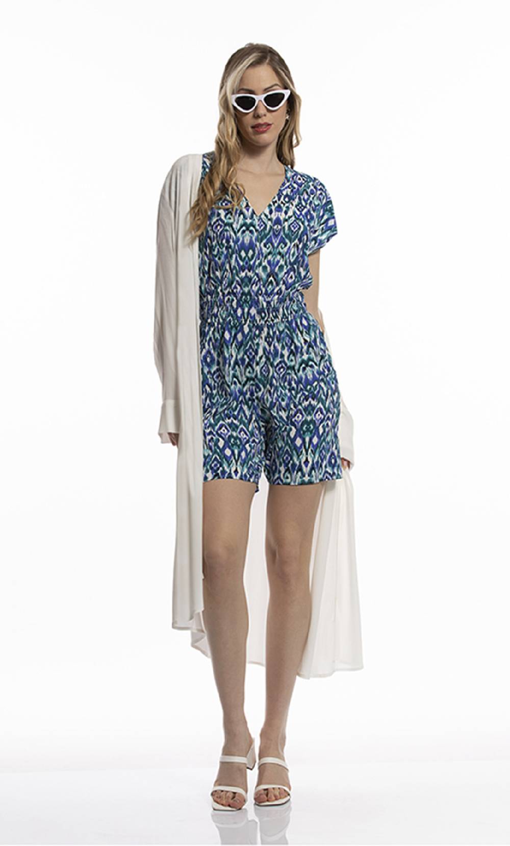 Koralline KIMONO IN VISCOSA CON PANNELLO PLISSETTATO