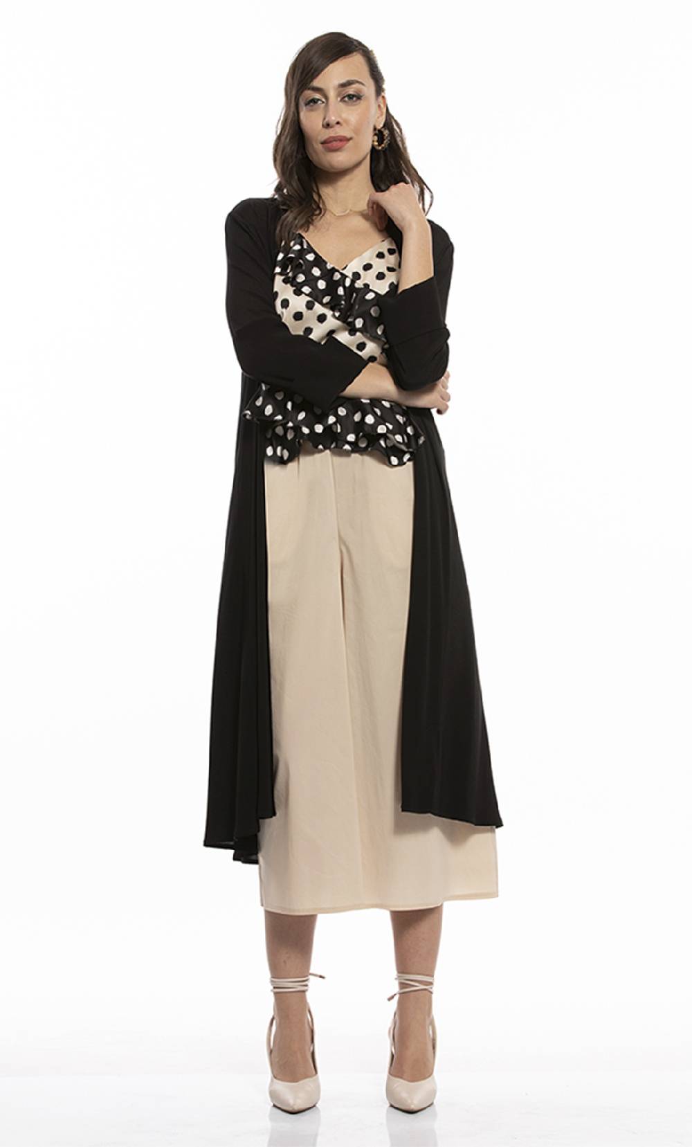 Koralline KIMONO IN VISCOSA CON PANNELLO PLISSETTATO