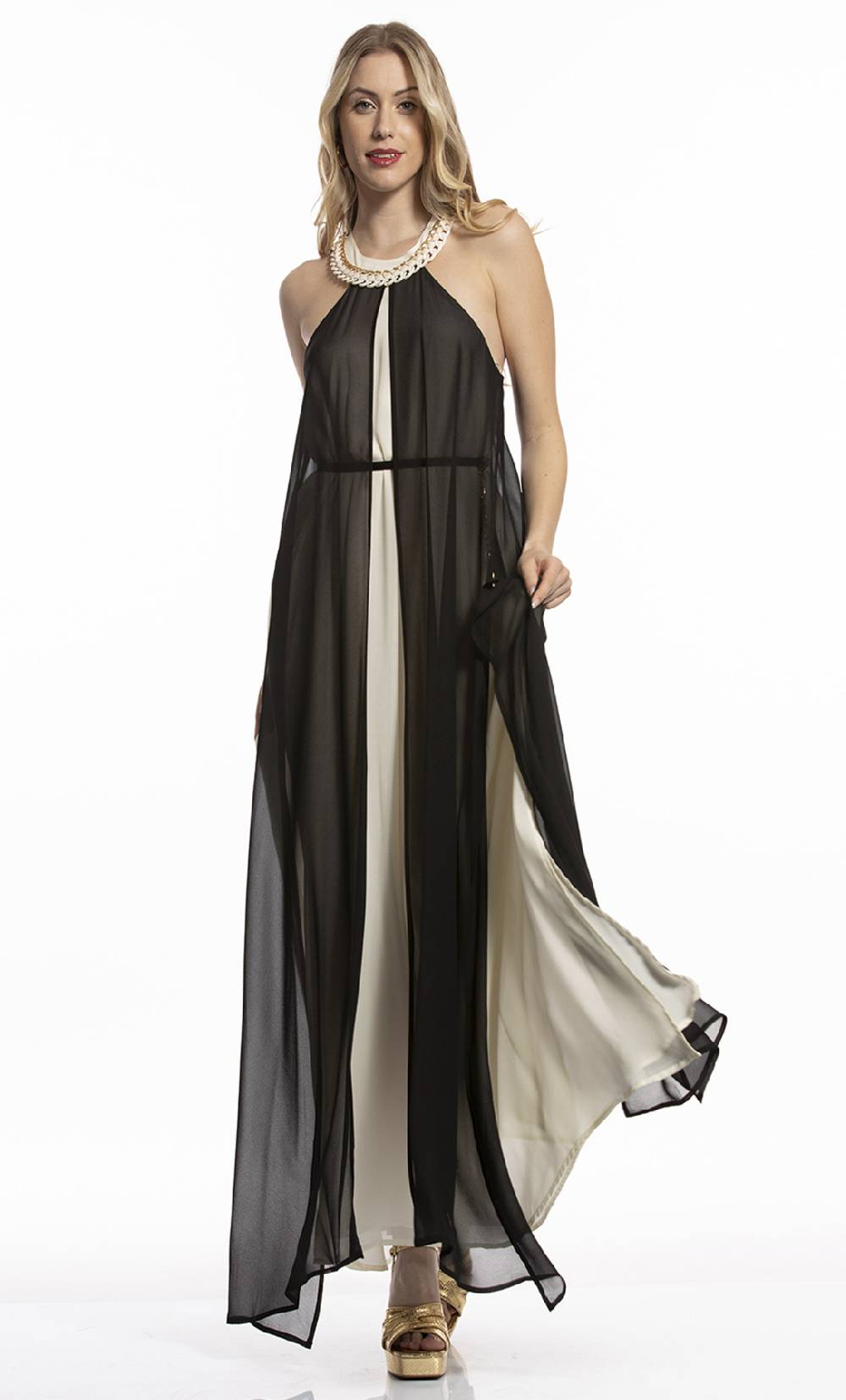 Koralline ABITO LUNGO BICOLORE CON PANNELLI