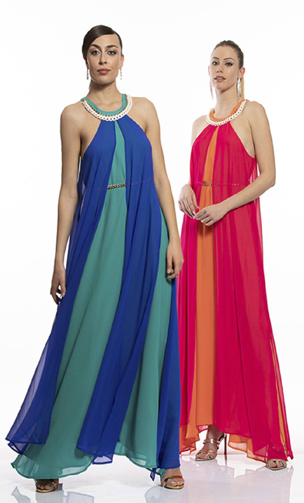 Koralline ABITO LUNGO BICOLORE CON PANNELLI