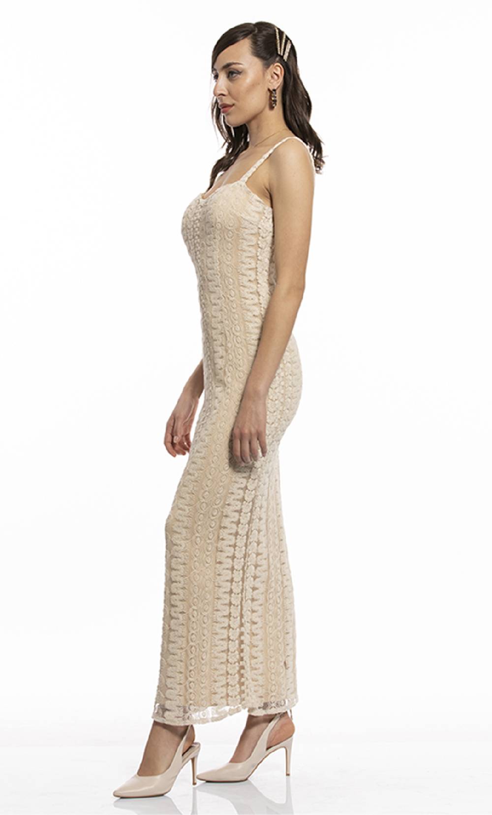 Koralline ABITO LUNGO IN PIZZO MACRAME’