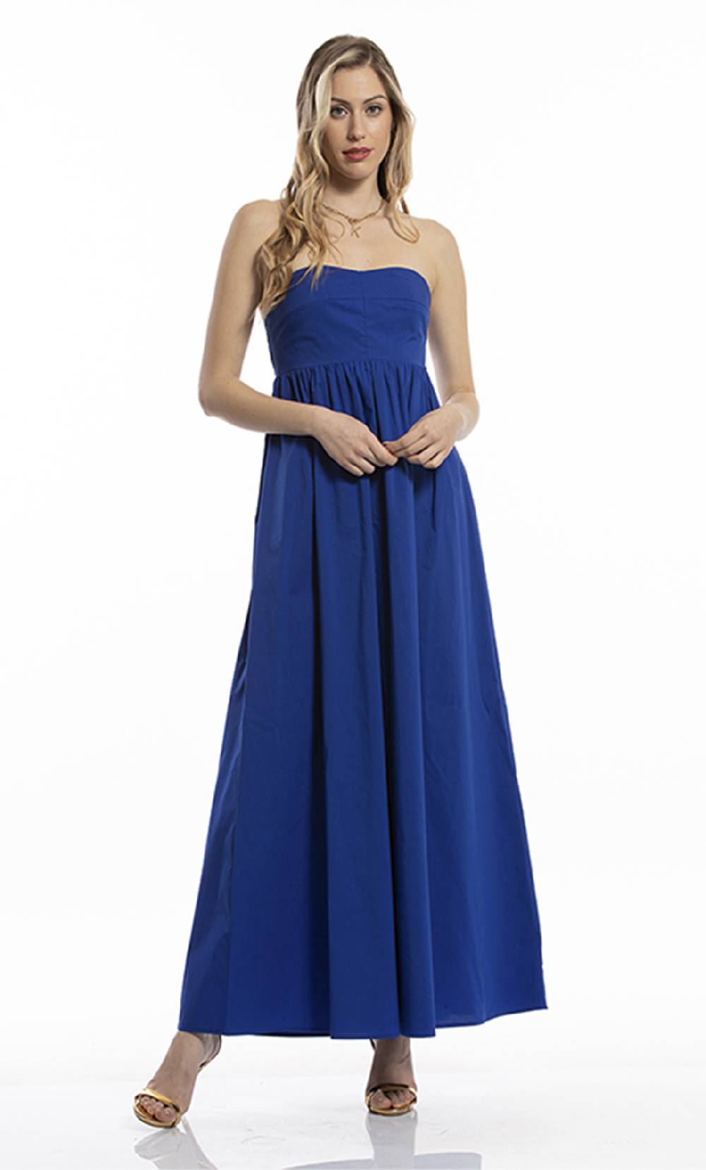 Koralline ABITO LUNGO IN POPELINE CON PUNTO SMOCK