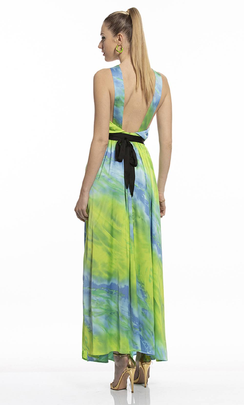 Koralline ABITO LUNGO IN STAMPA ASTRATTA