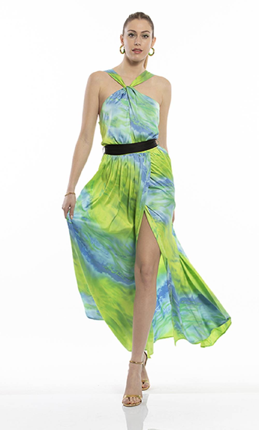 Koralline ABITO LUNGO IN STAMPA ASTRATTA