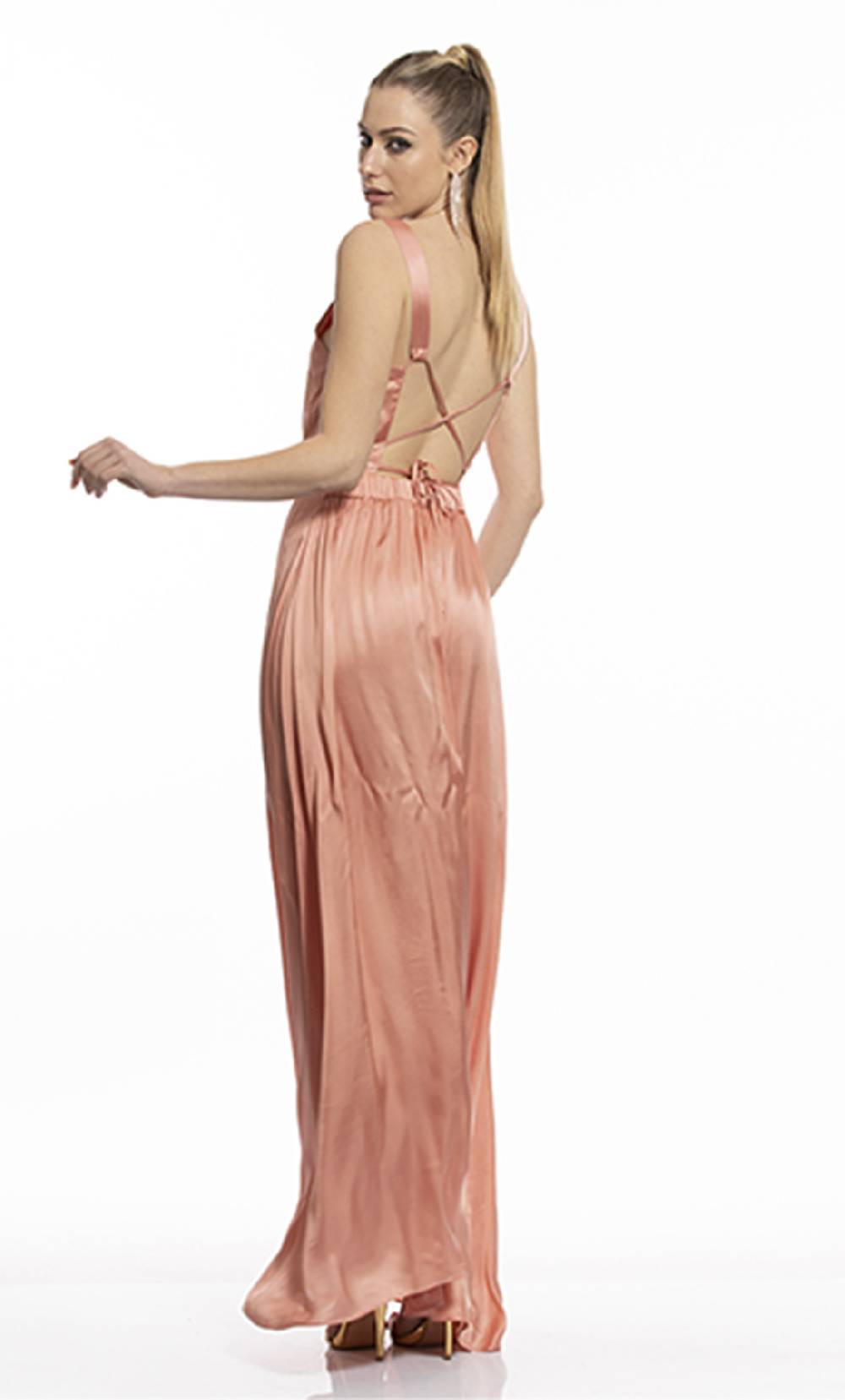 Koralline ABITO LUNGO IN VISCOSA ALLACCIATO DIETRO