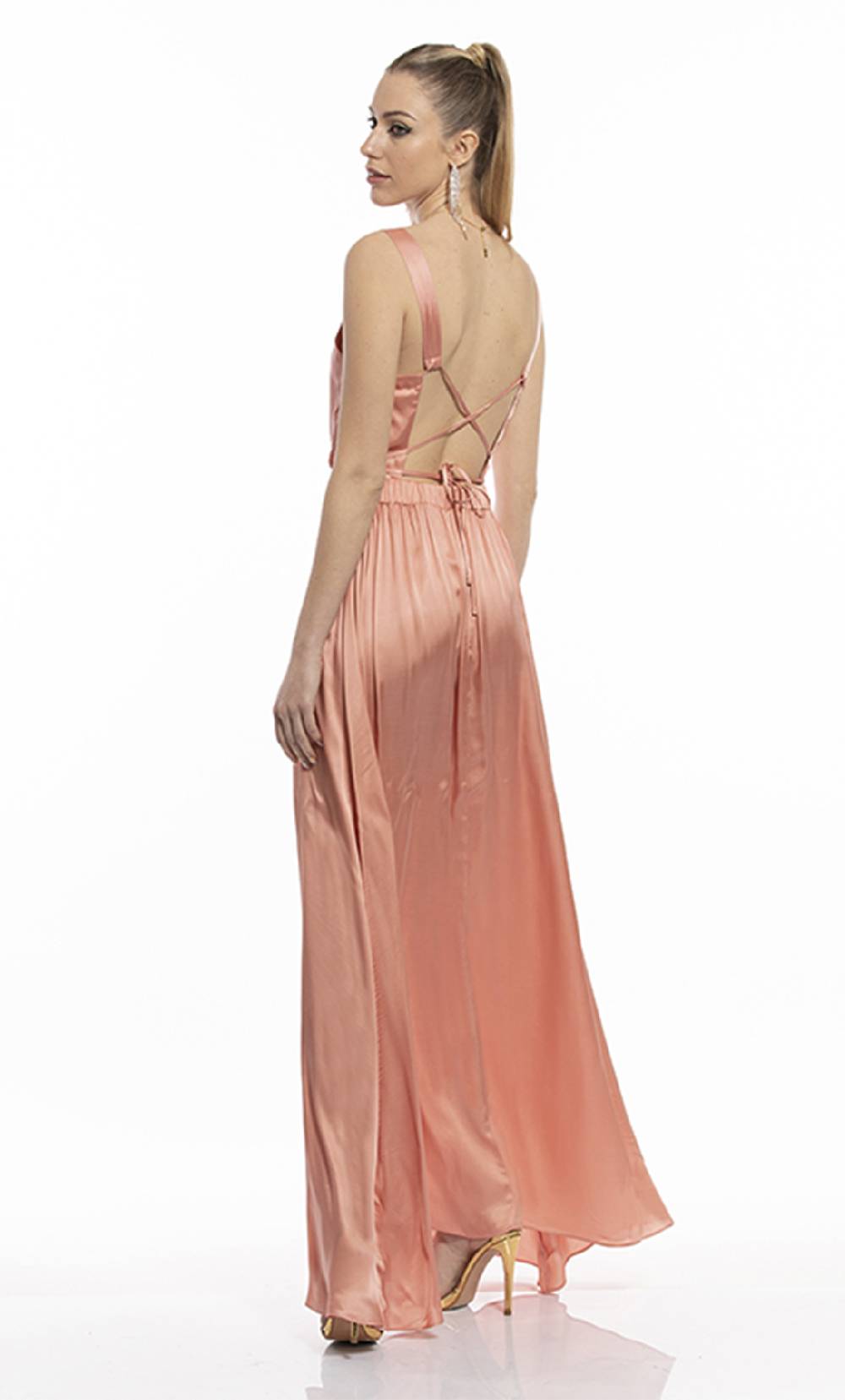 Koralline ABITO LUNGO IN VISCOSA ALLACCIATO DIETRO