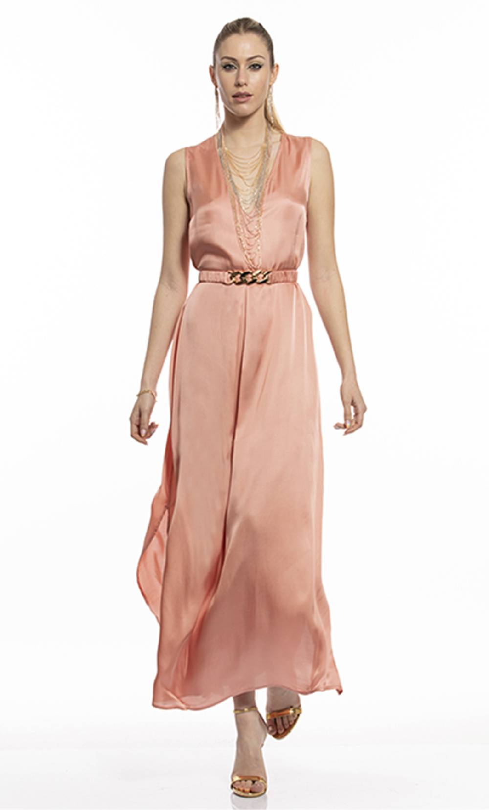 Koralline ABITO LUNGO IN VISCOSA CON CINTURA