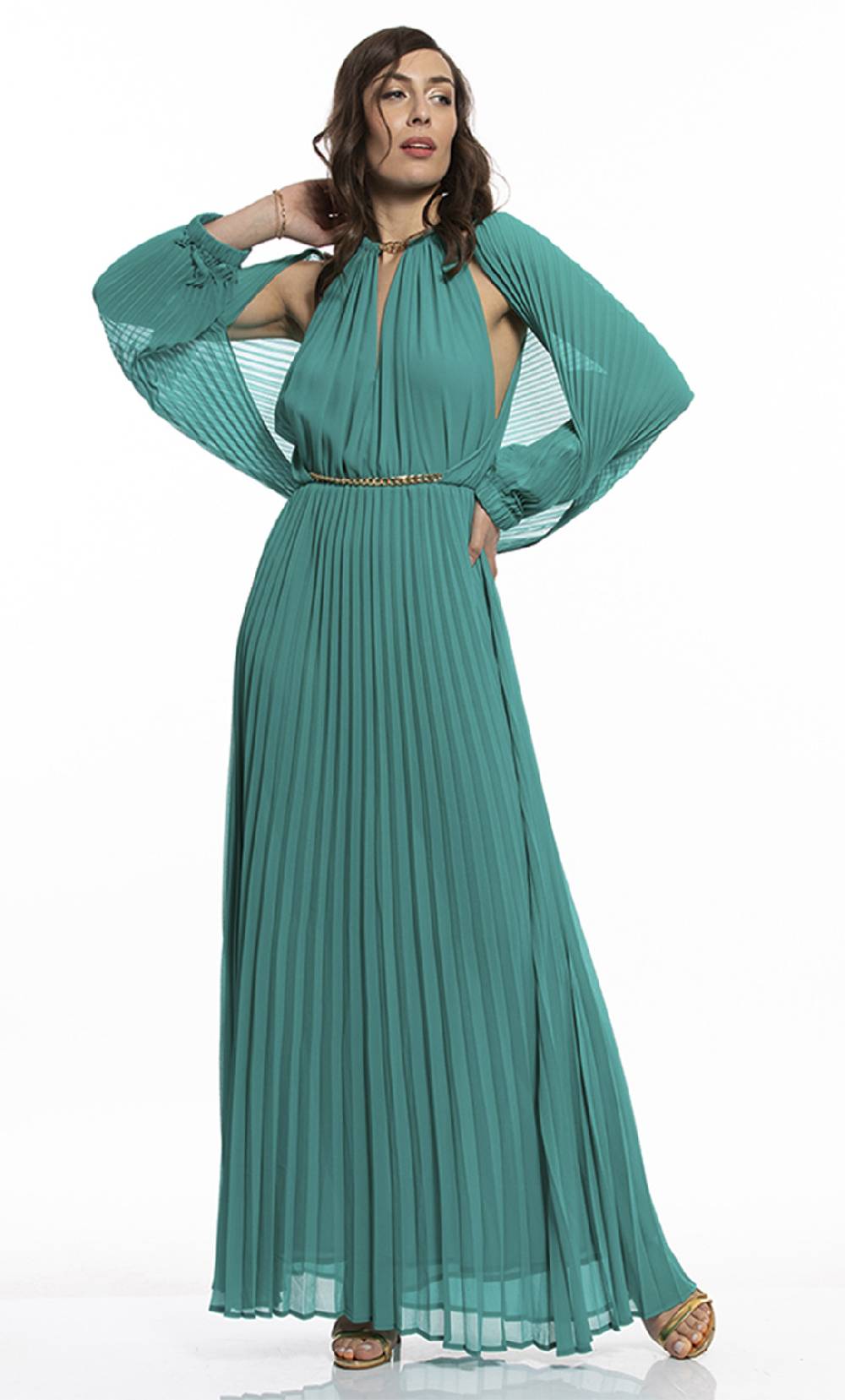 Koralline ABITO LUNGO PLISSETTATO CON CATENE