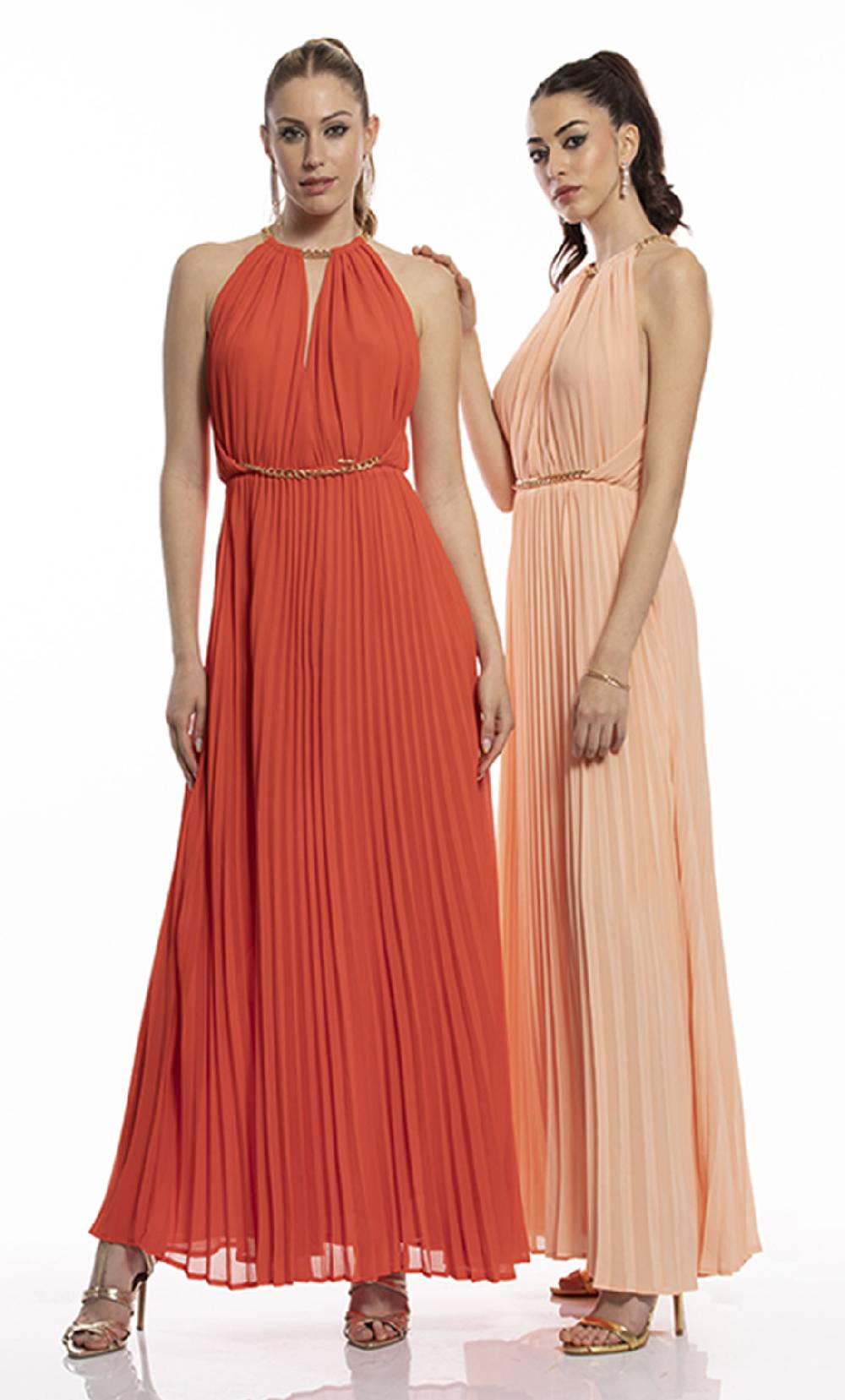 Koralline ABITO LUNGO PLISSETTATO CON CATENE