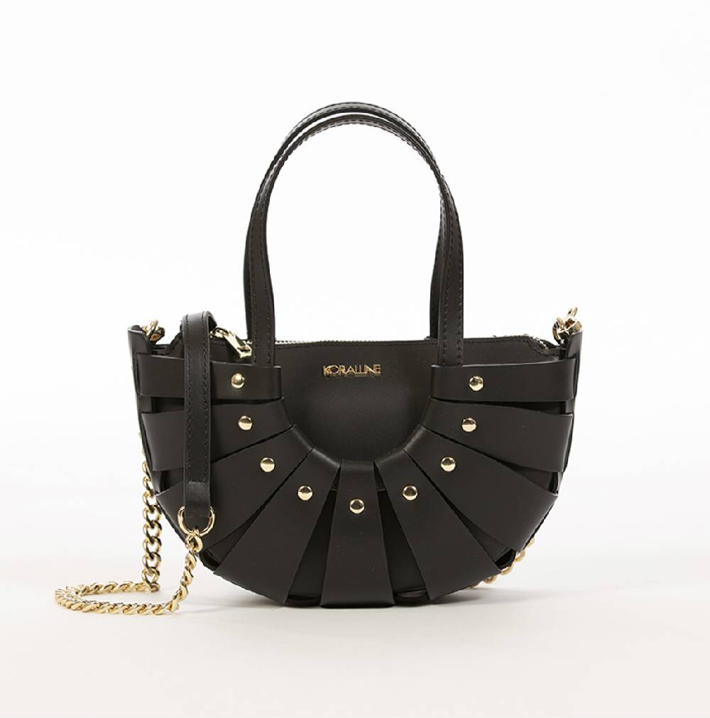 Koralline BORSA A VENTAGLIO IN VERA PELLE