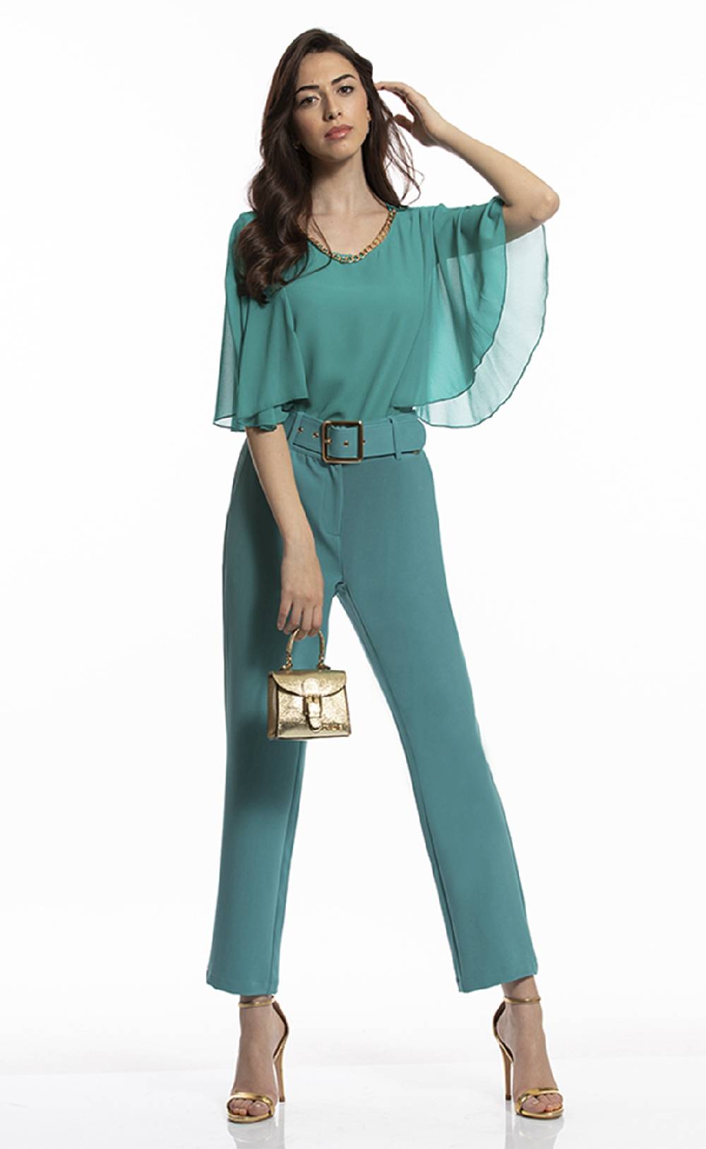 Koralline BORSETTA IN PELLE LAMINATA