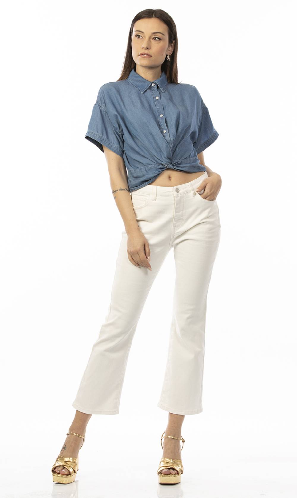 Koralline CAMICIA IN CHAMBRAY CON NODO