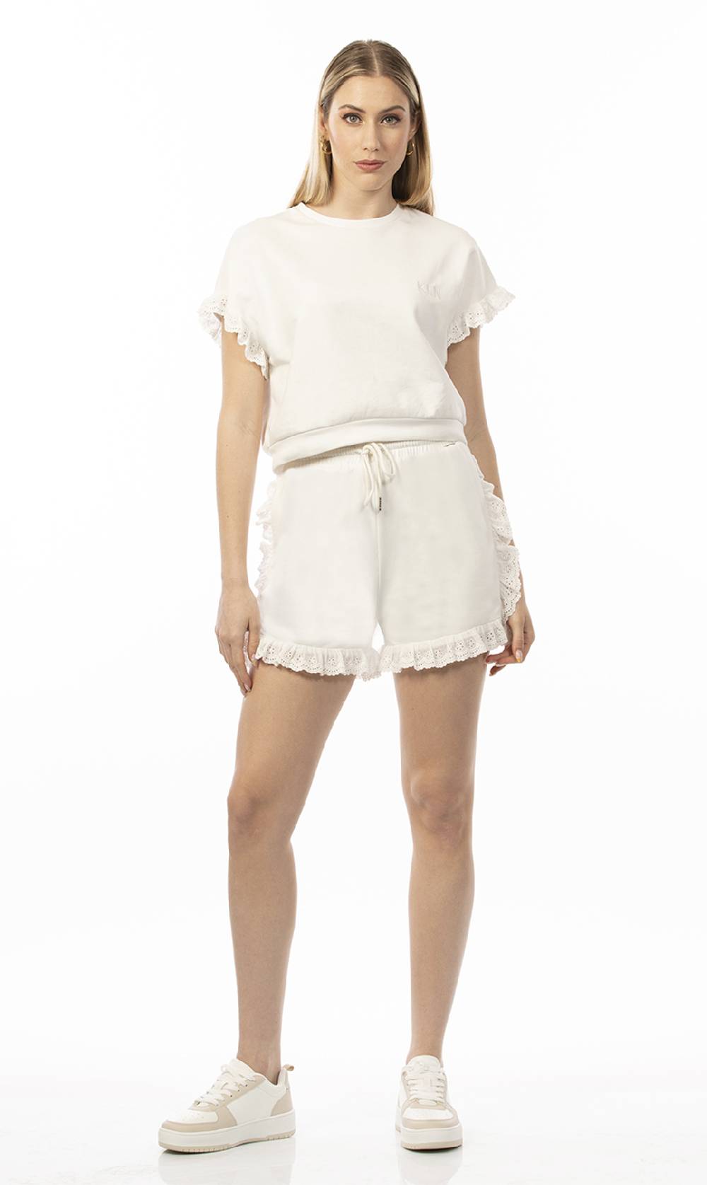 Koralline FELPA CON PIZZO SANGALLO