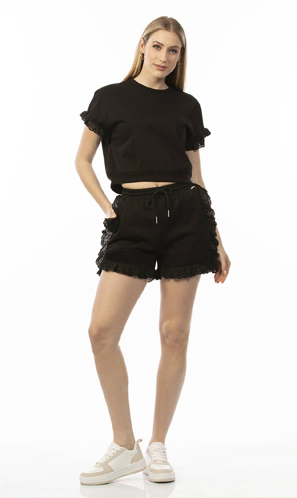 Koralline FELPA CON PIZZO SANGALLO