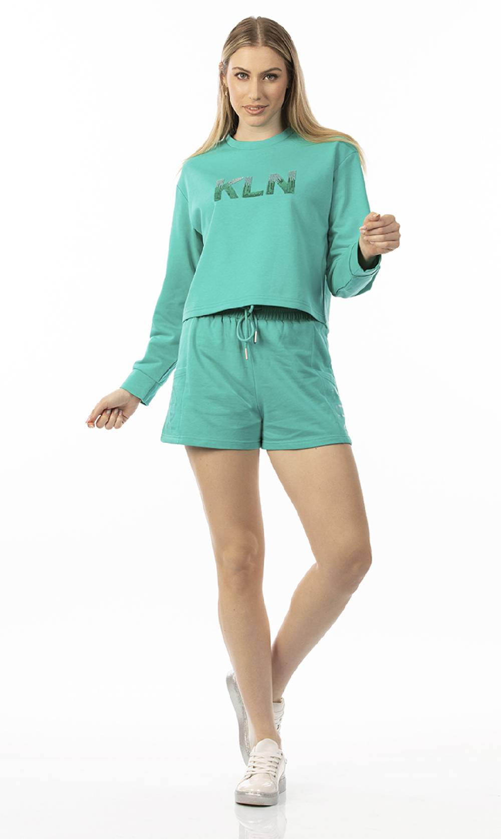 Koralline FELPA CROP CON LOGO RICAMATO