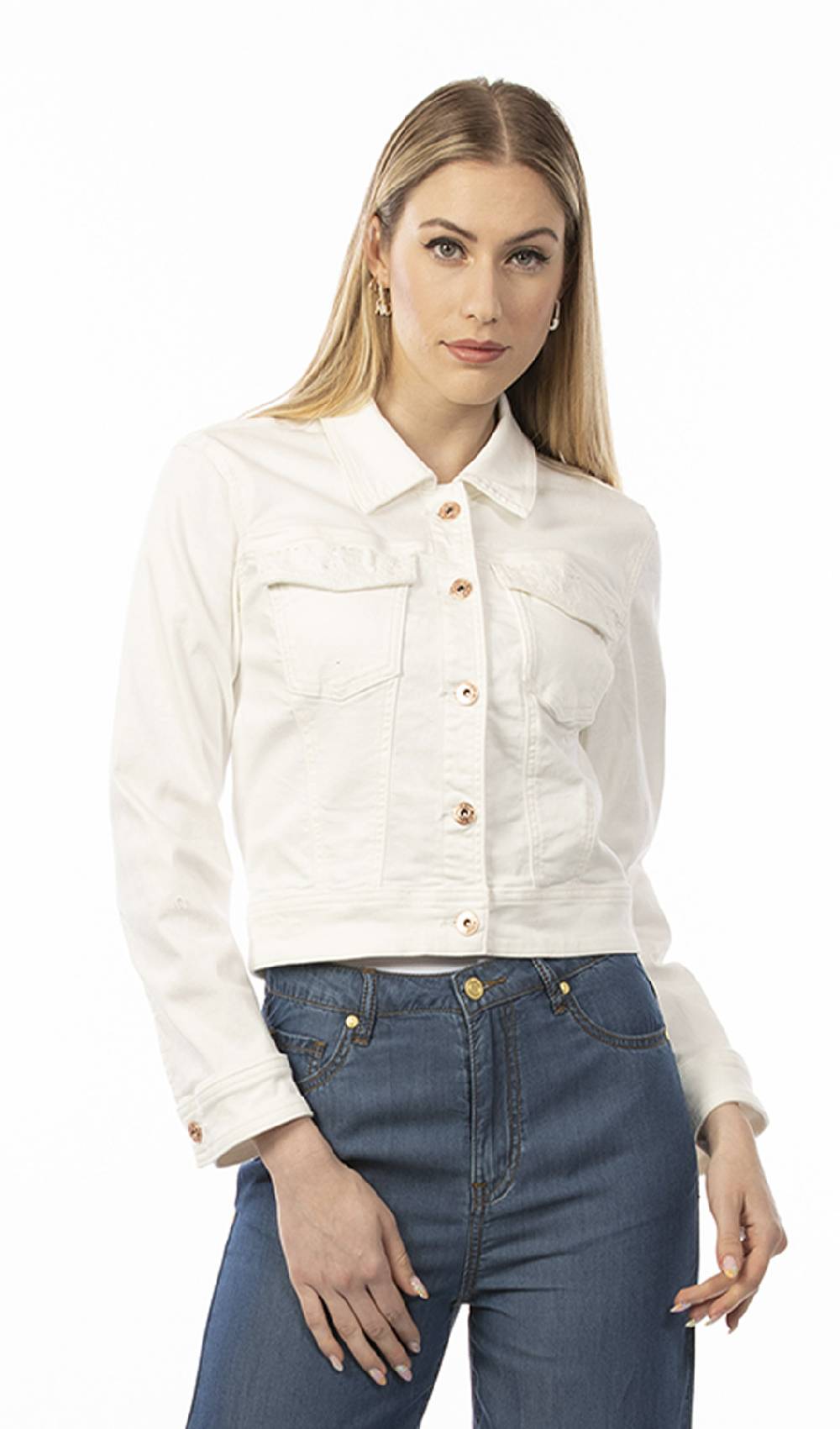 Koralline GIACCHINO IN DENIM COLORATO CON RICAMI