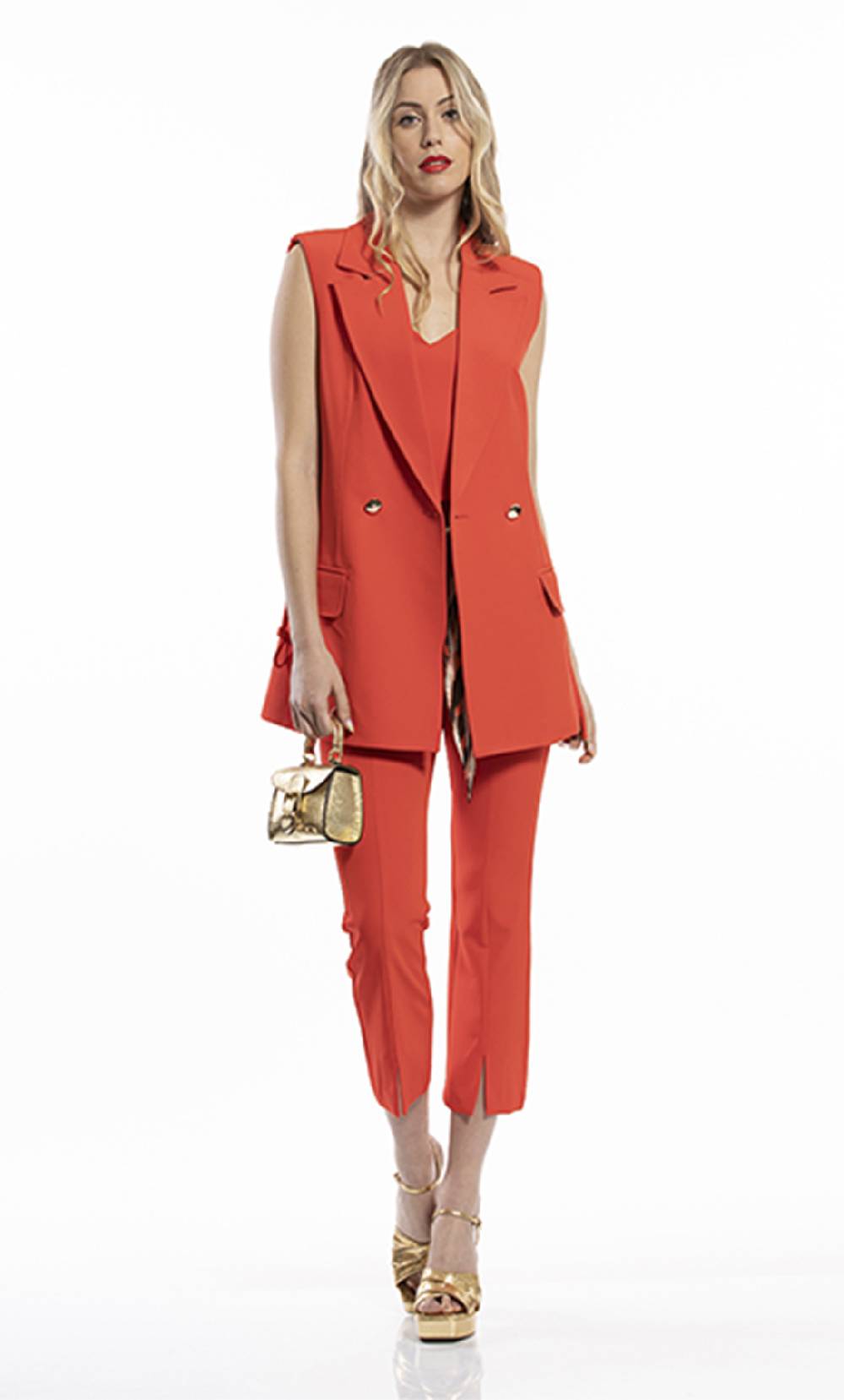 Koralline GILET DOPPIOPETTO CON CINTURA