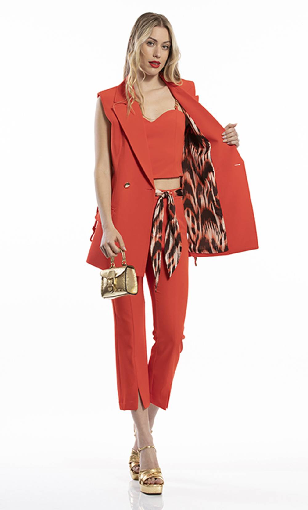 Koralline GILET DOPPIOPETTO CON CINTURA