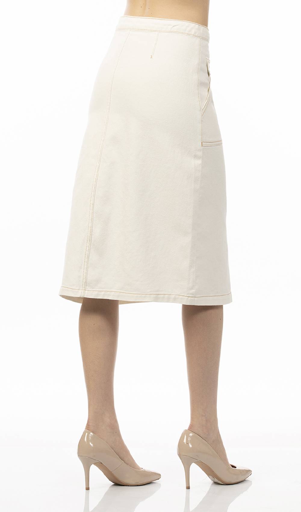 Koralline GONNA IN DENIM CON IMPUNTURE A CONTRASTO