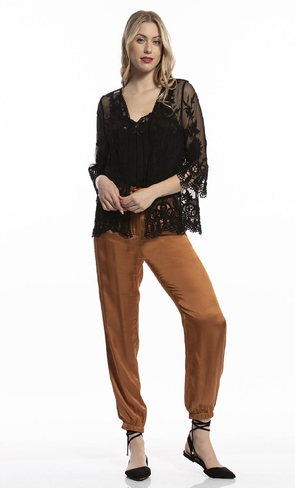 Koralline KIMONO CORTO IN TULLE RICAMATO