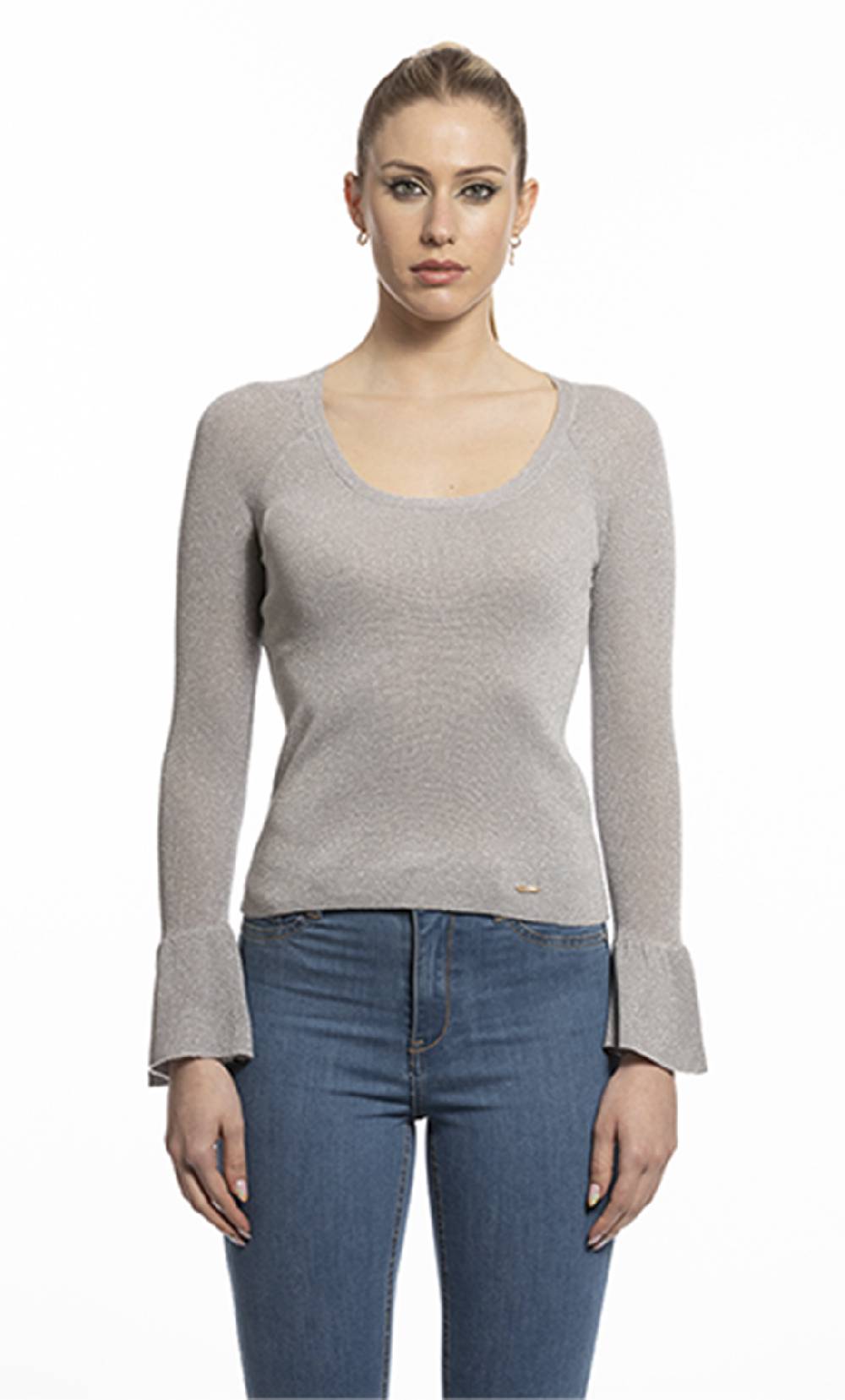 Koralline MAGLIA BASICA CON MANICHE VOLANT