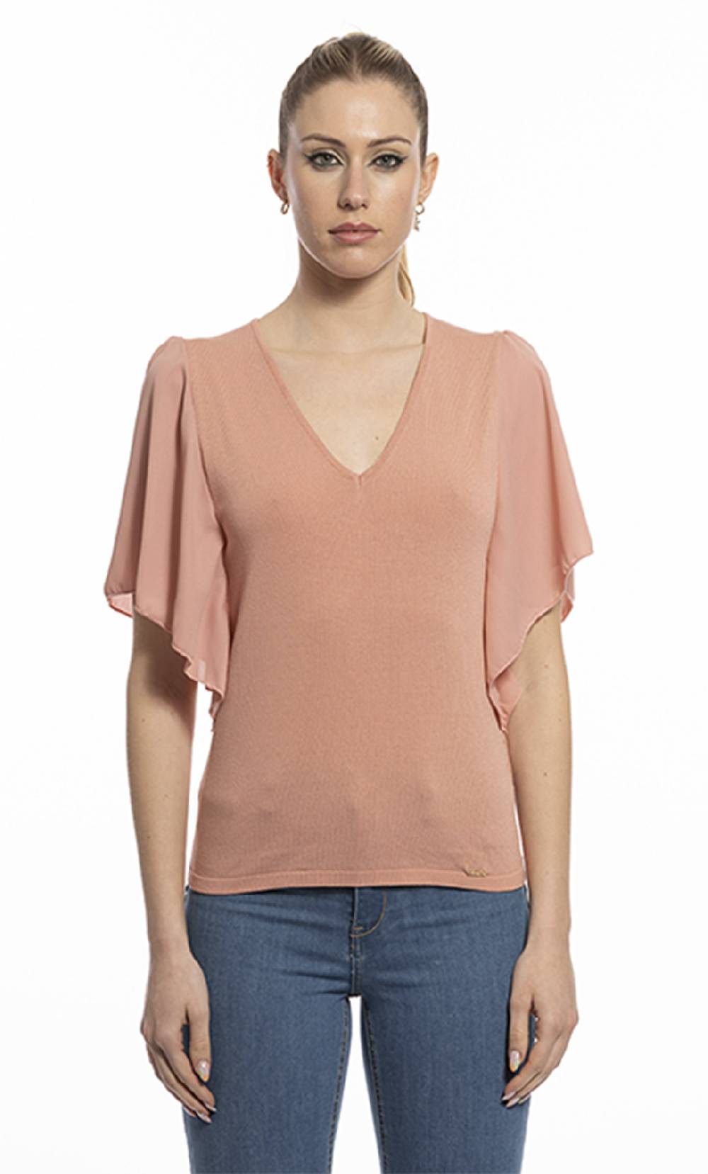 Koralline MAGLIA CON MANICHE IN GEORGETTE