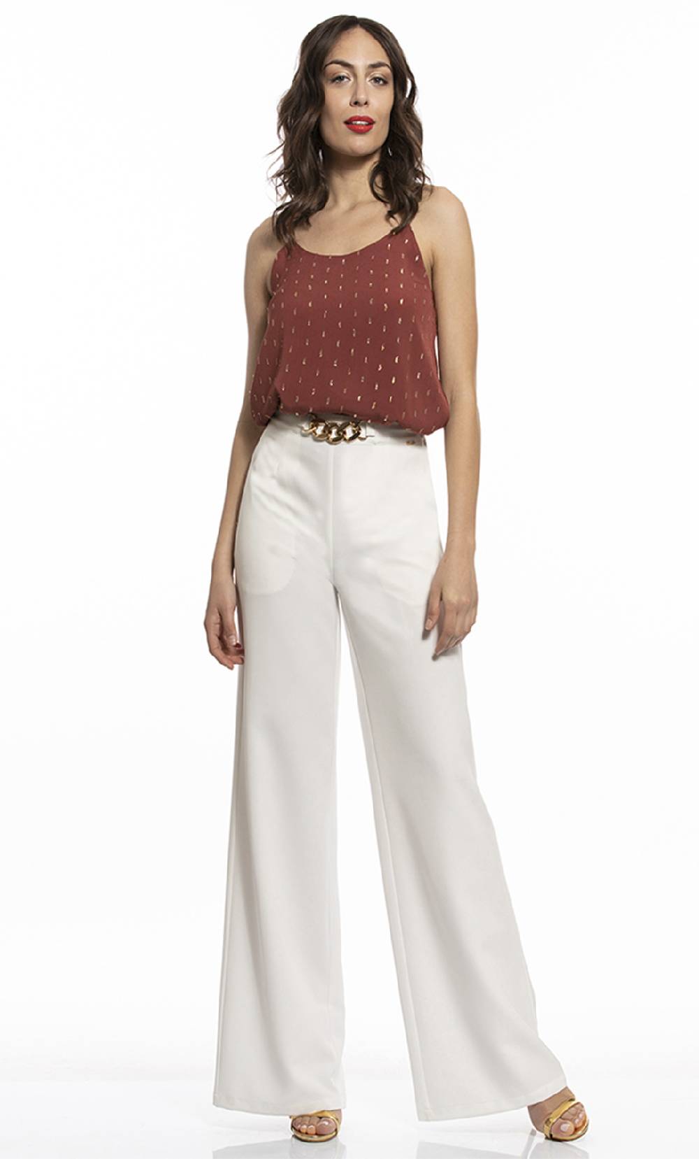 Koralline PANTALONE CON CATENA SUL CINTURINO