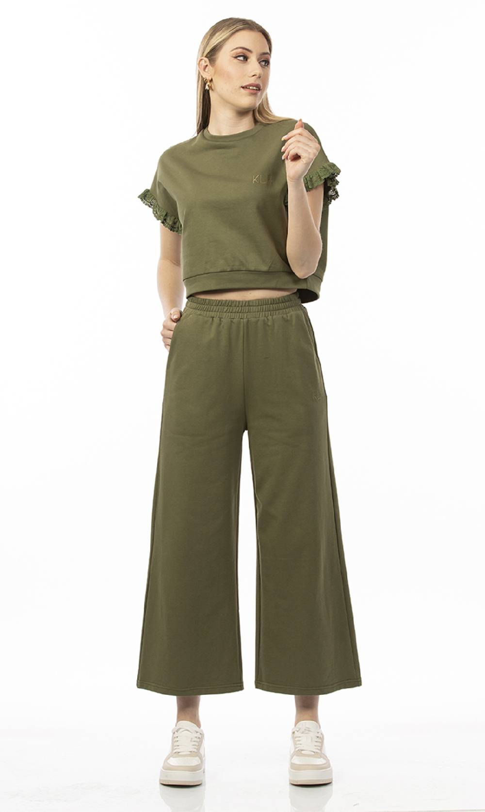 Koralline PANTALONE CROP IN FELPA