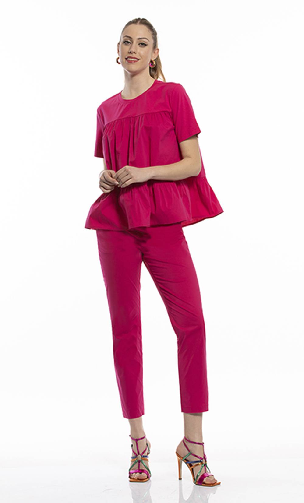 Koralline PANTALONE IN POPELINE CON ELASTICO