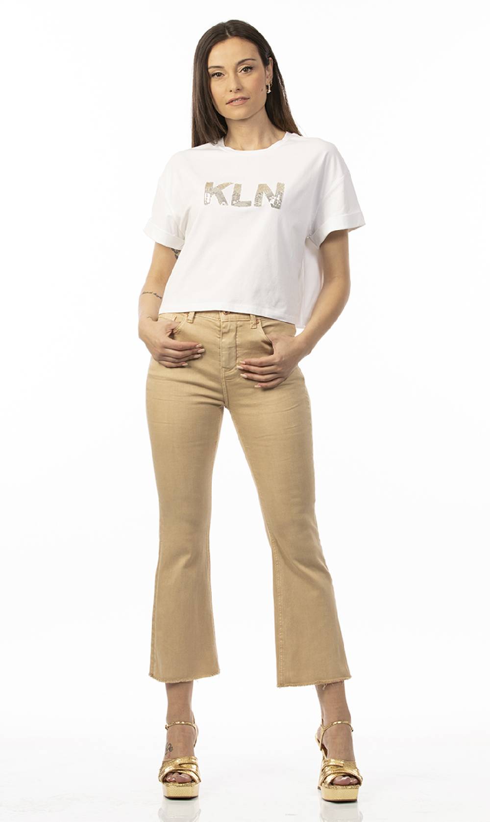 Koralline PANTALONE TINTO CAPO ZAMPETTA CROP