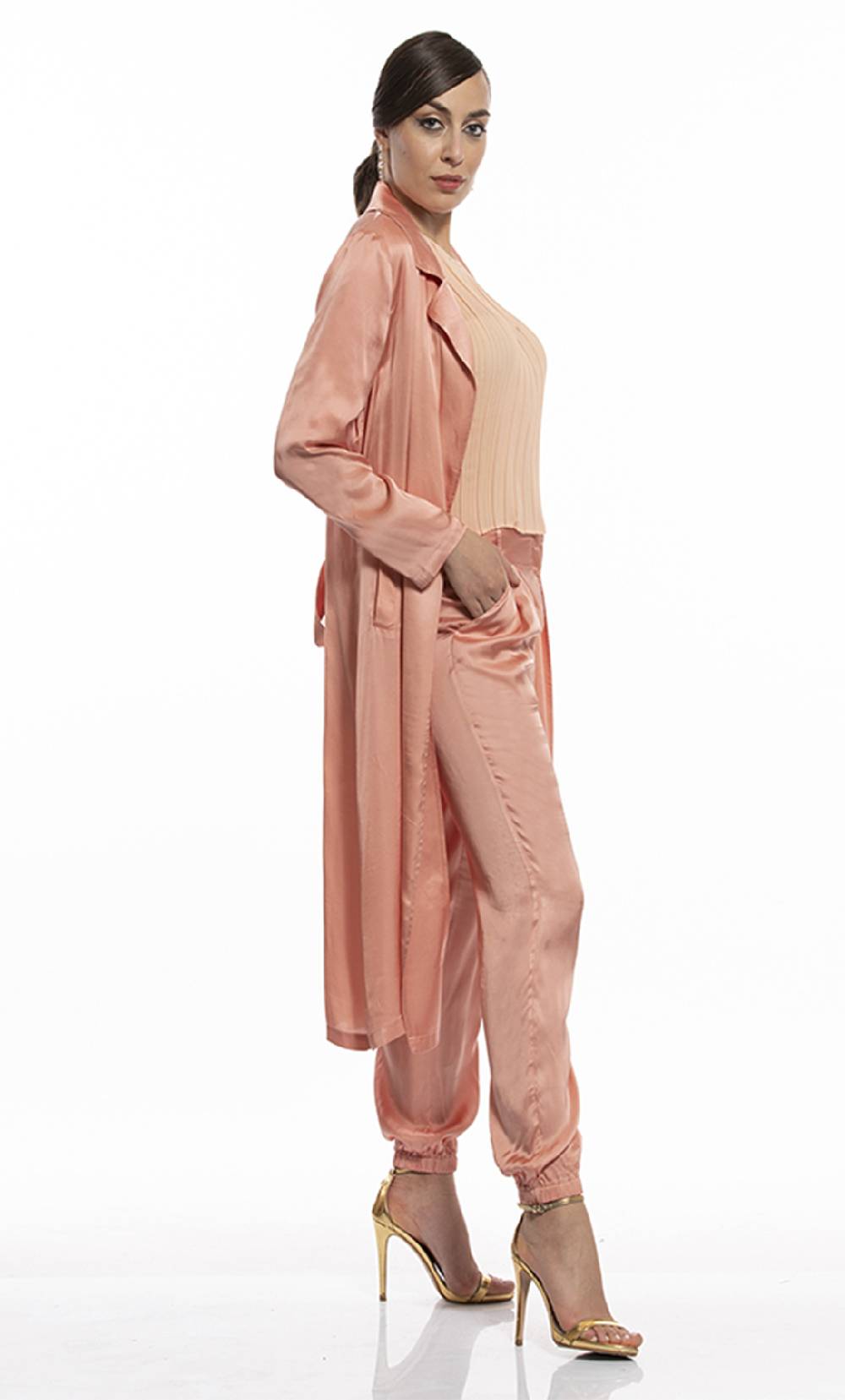 Koralline PANTALONI IN VISCOSA CON POLSINO