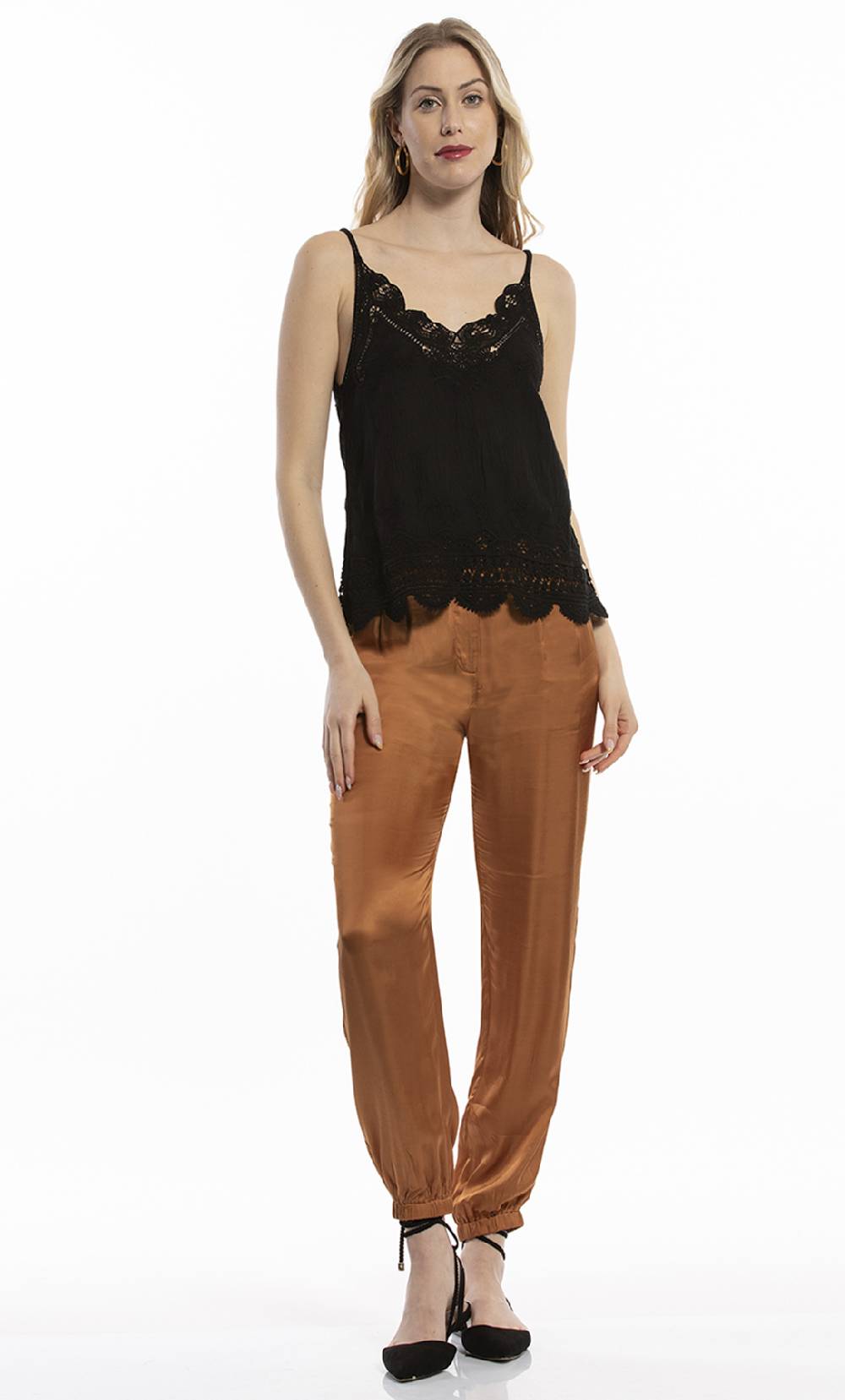 Koralline PANTALONI IN VISCOSA CON POLSINO