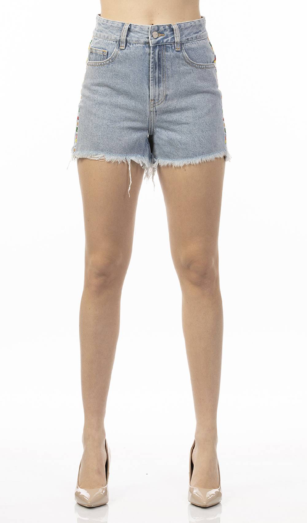 Koralline SHORTS CON RICAMO AI LATI