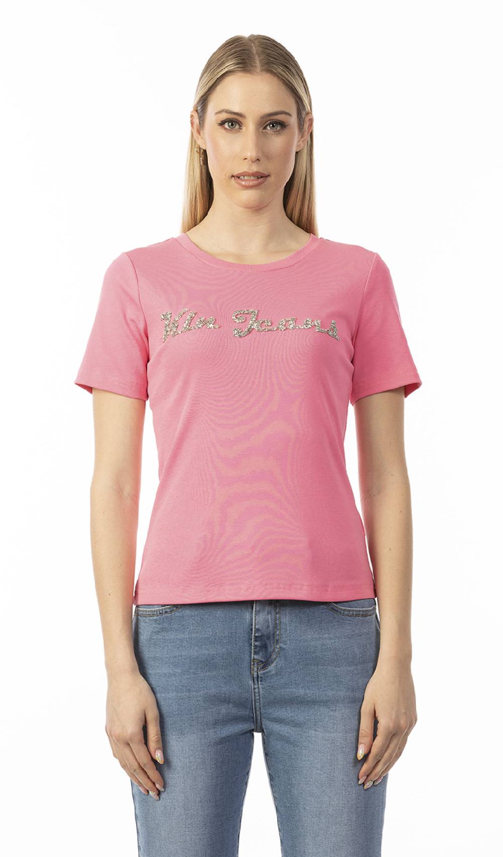 Koralline T-SHIRT BASICA CON LOGO STRASS