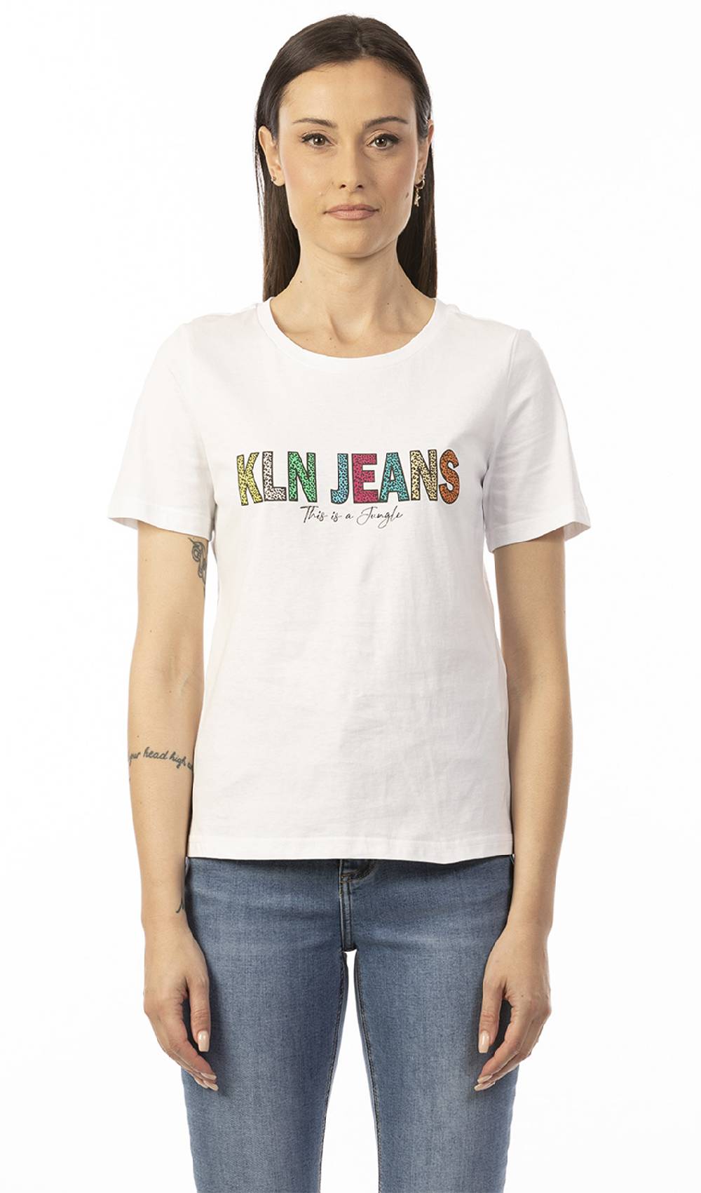 Koralline T-SHIRT CON LOGO ANIMALIER MULTICOLOR