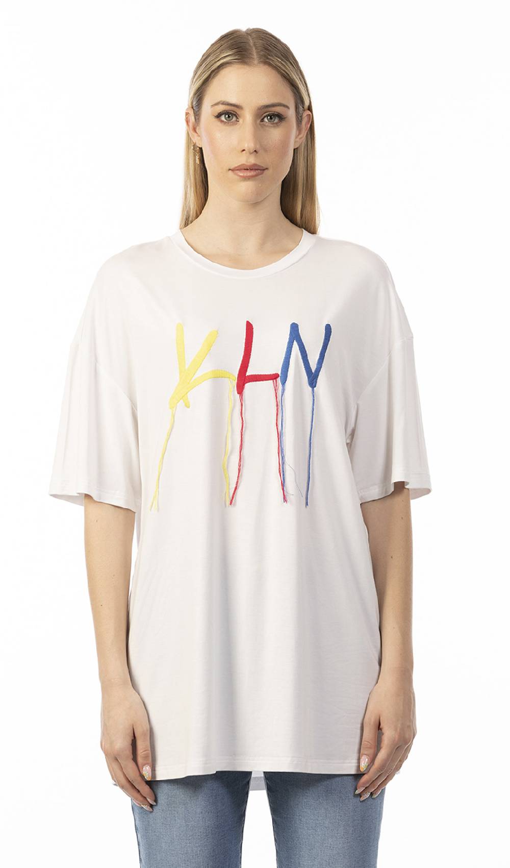 Koralline T-SHIRT CON LOGO COLORATO RICAMATO