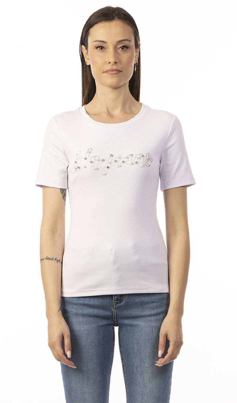 Koralline T-SHIRT CON LOGO STAMPATO E CASTONI