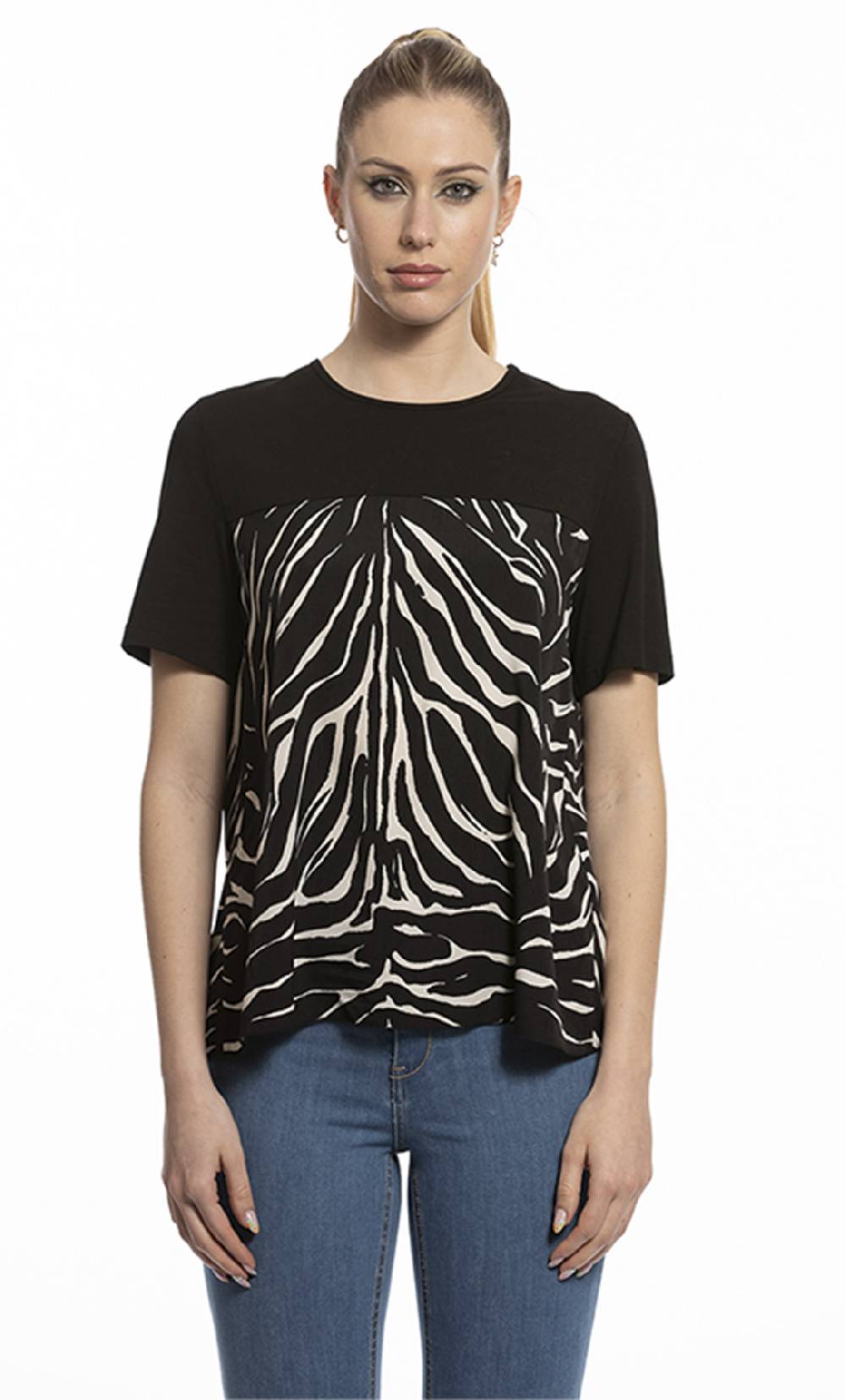 Koralline T-SHIRT CON PANNELLO STAMPATO