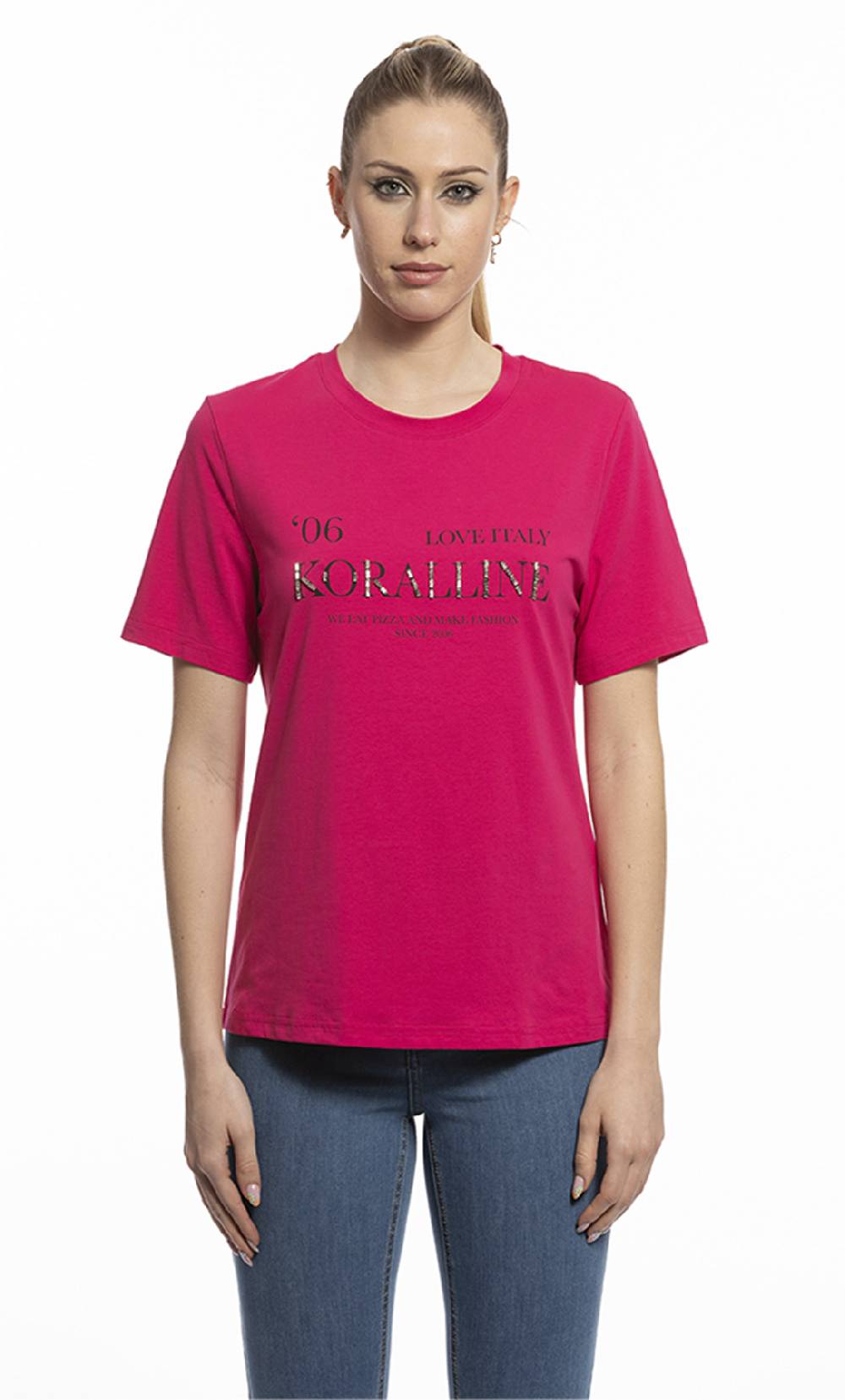 Koralline “T-SHIRT CON STAMPA “”’06 LOVE ITALY”””