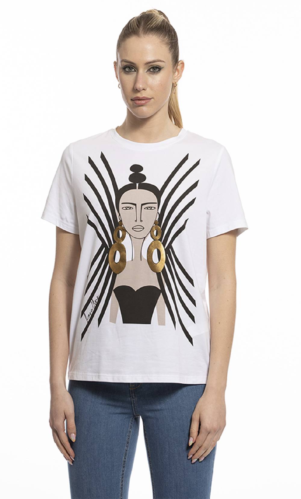 Koralline “T-SHIRT CON STAMPA “”ETNO-CHIC”””